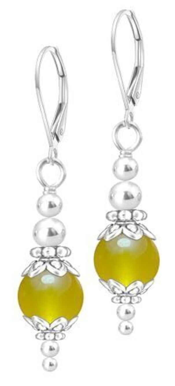 3263 Natural Yellow Citrine Jasper Gem Stone Bead Statement Drop